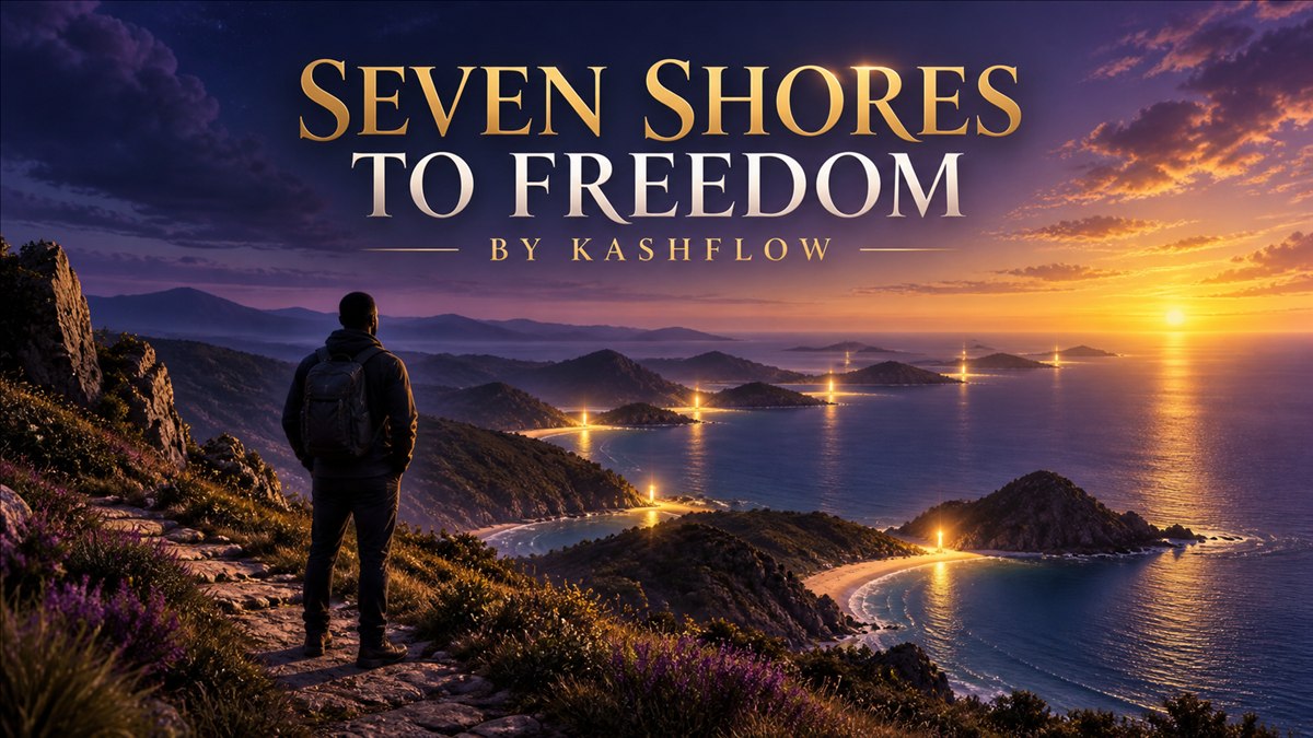 Seven Shores to Freedom by Kashflow — a man standing at a crossroads